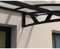 Palram – Canopia | Cobertura de porta Amsterdam - Estrutura cinza e painéis transparentes 7