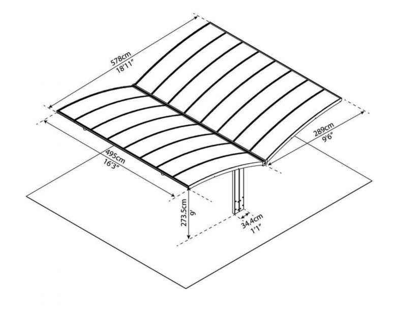 Garage Carport MARANELLO 1025x577 cm, 70mm Doppelnut, inkl. ISO-Glas ,  19.999,00 €