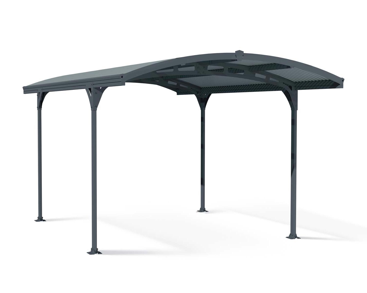 Single Carport Kit Atlas 10 ft. x 16 ft. Grey Structure & Solar Grey