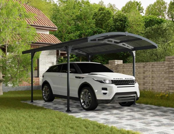 Canopia by Palram 10-ft W x 16-ft L x 7.11-ft H Gray Frame and Bronze Roof  Panels Aluminum Carport