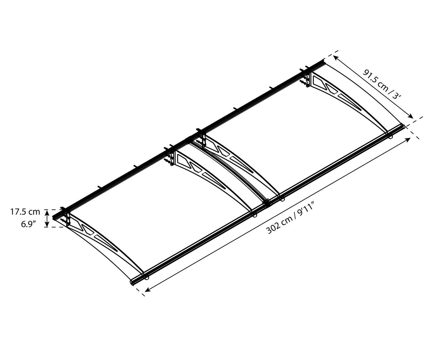 Altair 3 ft. x 10 ft. door awning canopy