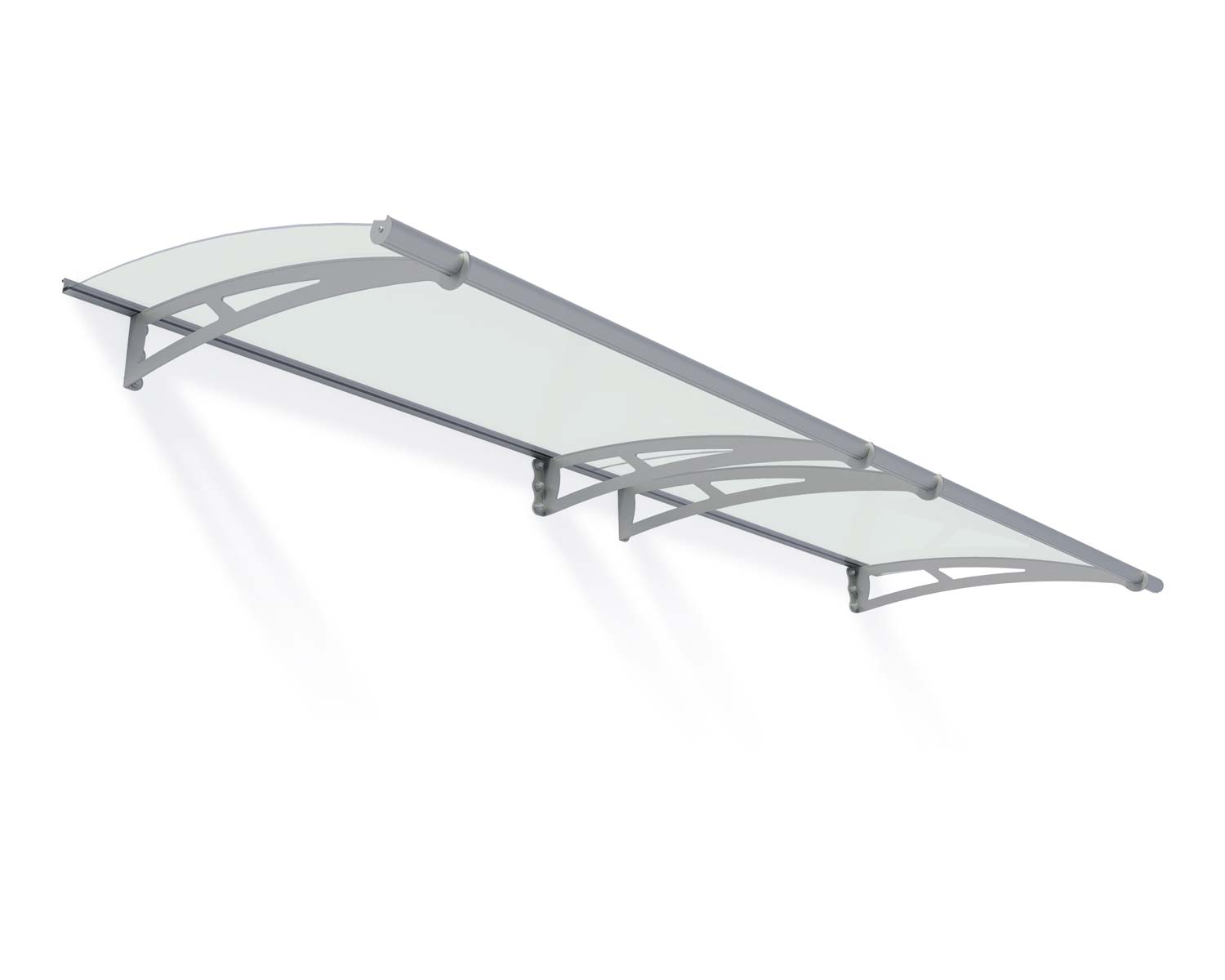 Door Awning Capella 3 ft. x 10 ft Silver Structure &amp; Frost Glazing