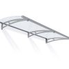 Door Awning Capella 3 ft. x 7 ft Silver Structure & Clear Glazing