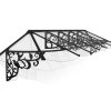 Door Awning Lily 3 ft. x 13.8 ft. Black Structure & Clear Glazing