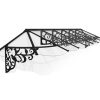 Door Awning Lily 3 ft. x 15.4 ft. Black Structure & Clear Glazing
