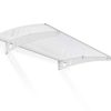 Door Awning Lyra 3 ft. x 4 ft white Structure & Clear Glazing