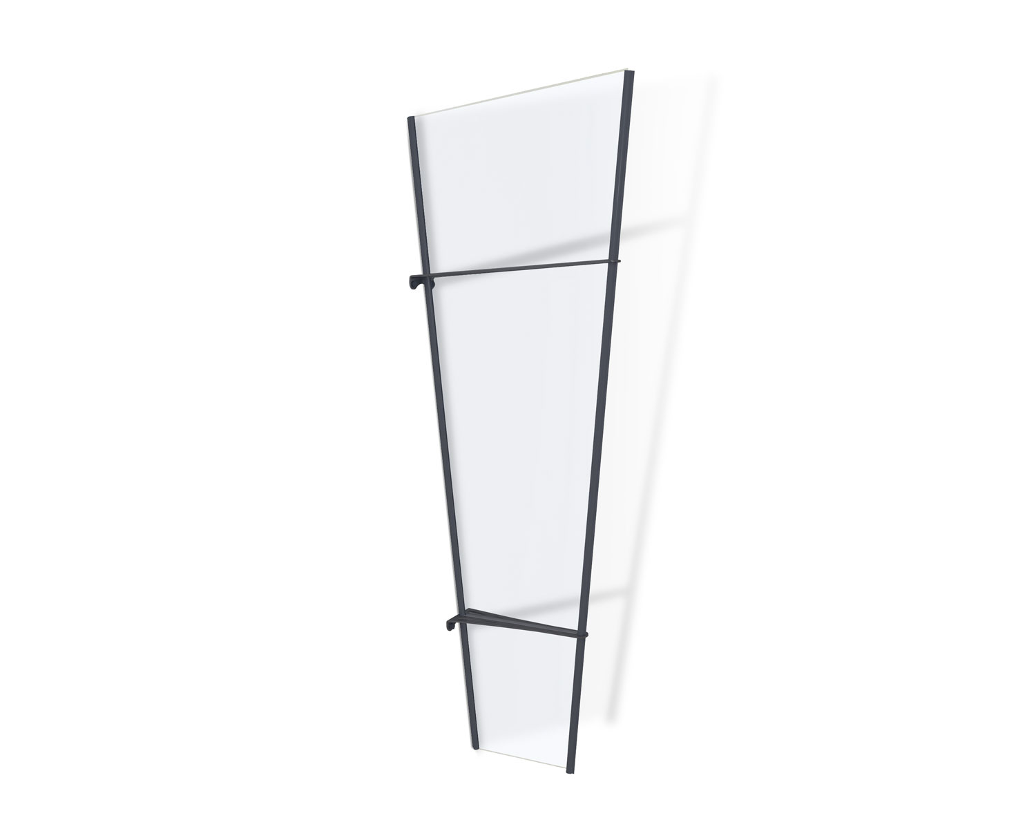Door Awning Pegasus 2 ft. x 6 ft. Grey Structure & Clear Glazing