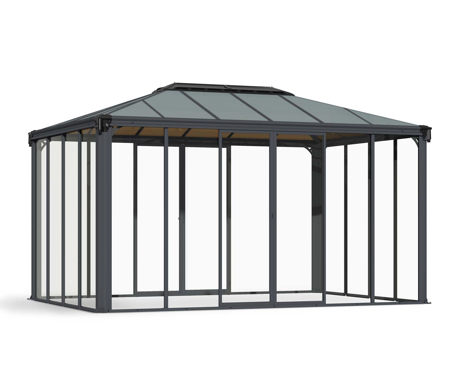 Enclosed Gazebo Kit Ledro 4300 10 ft. x 14 ft. Grey Structure &amp; Hybrid Glazing