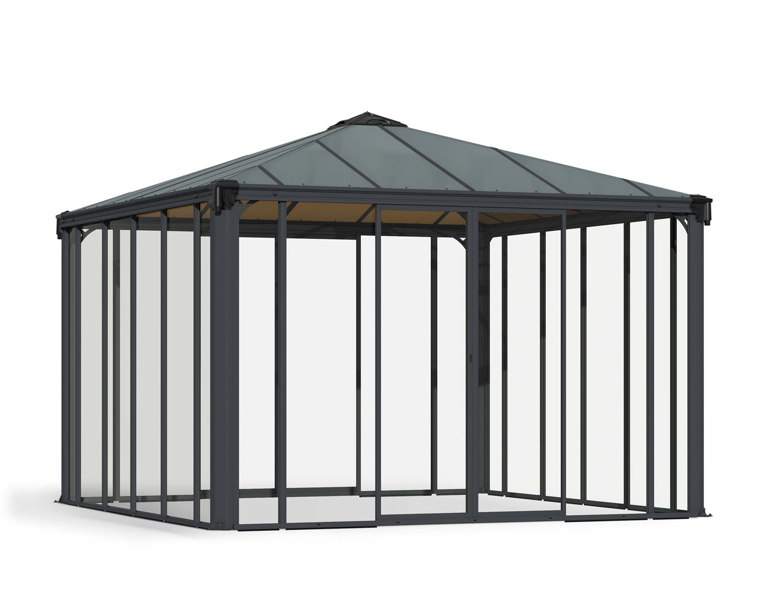 Enclosed Gazebo Kit Ledro 3600 12 ft. x 12 ft. Grey Structure &amp; Hybrid Glazing