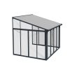 Sanremo enclosed gazebo in grey with a clear panel, 10 x 10 ft, highlighting its robust construction