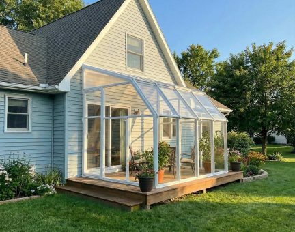 Sunroom 6 ft. x 8 ft. Solarium Kit - White Structure & Hybrid Panels