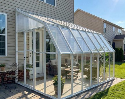 Sunroom 8 ft. x 14 ft. Solarium Kit - White Structure & Hybrid Panels