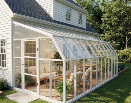 Sunroom 8 ft. x 20 ft. Solarium Kit - White Structure & Hybrid Panels
