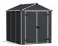 Plastic Storage Shed Rubicon 6 ft. x 8 ft. with Dark Grey Polycarbonate Multiwall &amp; Aluminium Frame