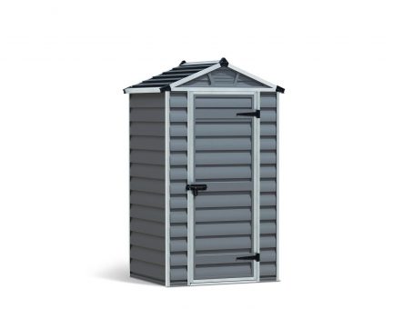 Skylight 4 ft. x 3 ft. Plastic Garden Storage Shed with Grey Polycarbonate Walls & Aluminium Frame