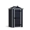Skylight 4 ft. x 3 ft. Plastic Garden Storage Shed with Midnight Grey Polycarbonate Walls & Aluminium Frame