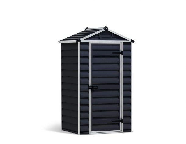 Skylight 4 ft. x 3 ft. Plastic Garden Storage Shed with Midnight Grey Polycarbonate Walls & Aluminium Frame