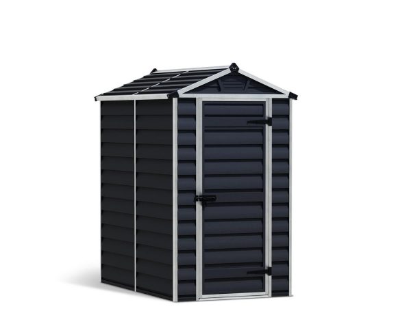 Skylight 4 ft. x 6 ft. Plastic Garden Storage Shed with Midnight Grey Polycarbonate Walls & Aluminium Frame