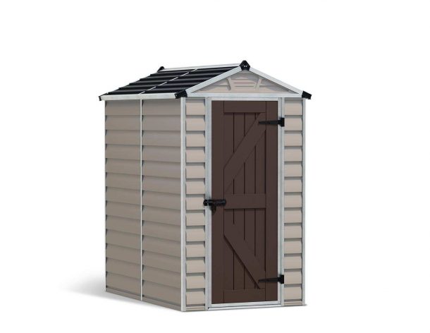 Skylight 4 ft. x 6 ft. Plastic Garden Storage Shed with Tan Polycarbonate Walls & Aluminium Frame