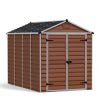 Skylight 6 ft. x 10 ft. Plastic Storage Shed with Amber Polycarbonate Walles & Aluminium Frame
