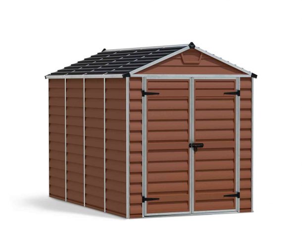 Skylight 6 ft. x 10 ft. Plastic Storage Shed with Amber Polycarbonate Walles & Aluminium Frame