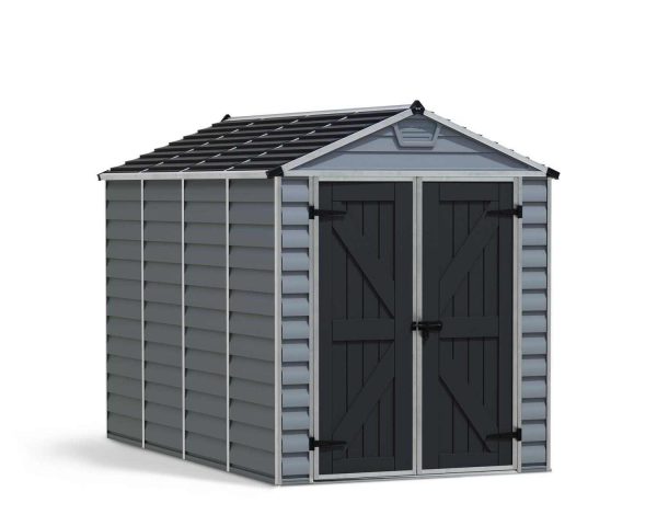 Skylight 6 ft. x 10 ft. Plastic Storage Shed with Midnight Grey Polycarbonate Walles & Aluminium Frame