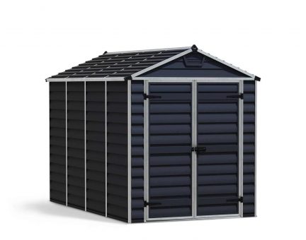 Skylight 6 ft. x 10 ft. Plastic Storage Shed with Midnight Grey Polycarbonate Panels & Aluminium Frame