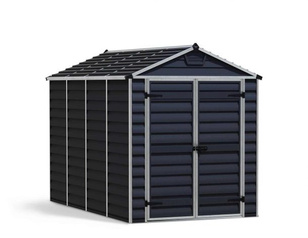 Skylight 6 ft. x 10 ft. Plastic Storage Shed with Midnight Grey Polycarbonate Panels & Aluminium Frame