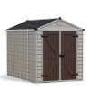 Skylight 6 ft. x 10 ft. Plastic Storage Shed with Tan Polycarbonate Walls & Aluminium Frame