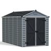 Skylight 6 ft. x 12 ft. Plastic Storage Shed with Dark Grey Deco Polycarbonate Walls & Aluminium Frame