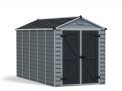 Skylight 6 ft. x 12 ft. Plastic Storage Shed with Dark Grey Deco Polycarbonate Walls & Aluminium Frame