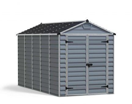 Skylight 6 ft. x 12 ft. Plastic Storage Shed with Grey Polycarbonate Panels & Aluminium Frame