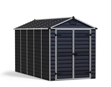Skylight 6 ft. x 12 ft. Plastic Storage Shed with Midnight Grey Polycarbonate Walls & Aluminium Frame