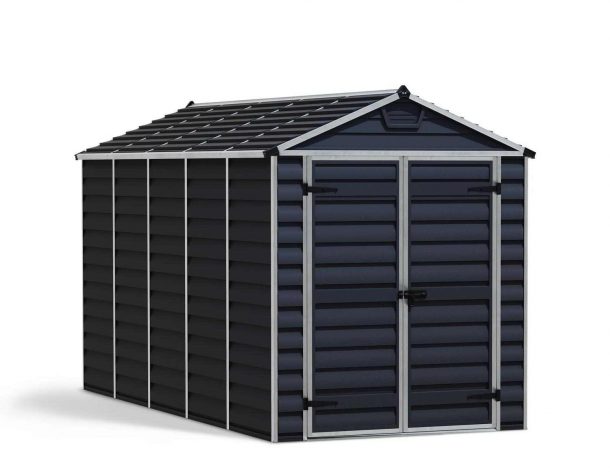 Skylight 6 ft. x 12 ft. Plastic Storage Shed with Midnight Grey Polycarbonate Walls & Aluminium Frame
