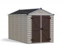 Skylight 6 ft. x 12 ft. Plastic Storage Shed with Tan Polycarbonate Walls & Aluminium Frame