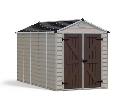 Skylight 6 ft. x 12 ft. Plastic Storage Shed with Tan Polycarbonate Walls & Aluminium Frame
