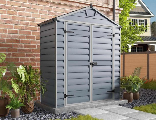 Skylight 6 ft. x 3 ft. Plastic Garden Storage Shed with Grey Polycarbonate Walls & Aluminium Frame