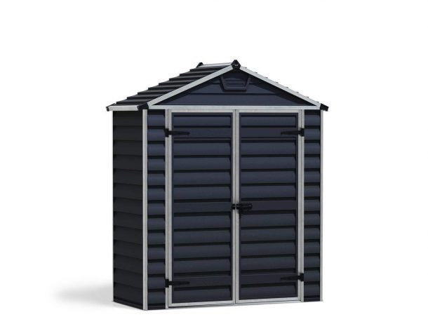 Skylight 6 ft. x 3 ft. Plastic Storage Shed with Midnight Grey Polycarbonate Walls & Aluminium Frame