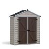 Skylight 6 ft. x 3 ft. Plastic Storage Shed with Tan Polycarbonate Walls & Aluminium Frame