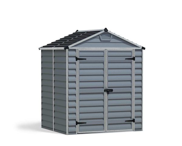 Skylight 6 ft. x 5ft. Plastic Storage Shed with Grey Polycarbonate Panels & Aluminium Frame