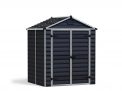 Skylight 6 ft. x 5ft. Plastic Storage Shed with Midnight Grey Polycarbonate Panels & Aluminium Frame