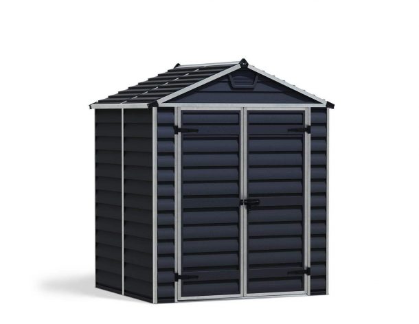Skylight 6 ft. x 5ft. Plastic Storage Shed with Midnight Grey Polycarbonate Panels & Aluminium Frame