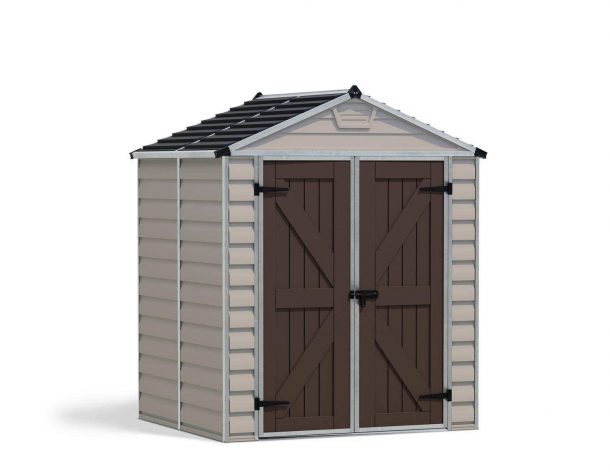 Skylight 6 ft. x 5ft. Plastic Storage Shed with Tan Polycarbonate Panels & Aluminium Frame