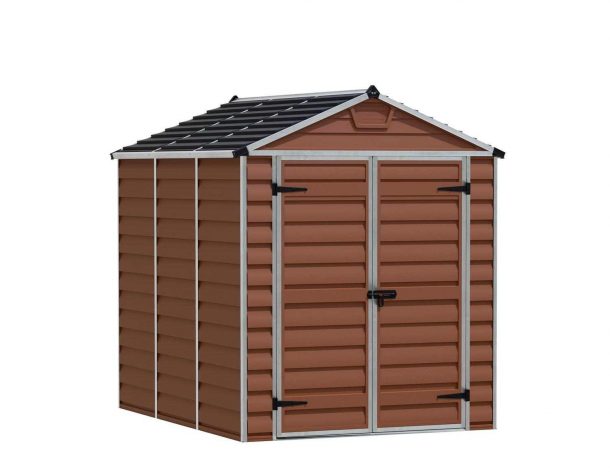 Skylight 6' x 8' Plastic Storage Shed with Amber Polycarbonate Walls & Aluminium Frame