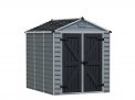 Skylight 6' x 8' Plastic Storage Shed with Dark Grey Polycarbonate Walls & Aluminium Frame