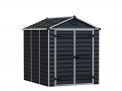 Skylight 6 ft. x 8 ft. Plastic Storage Shed with Midnight Grey Polycarbonate Panels & Aluminium Frame