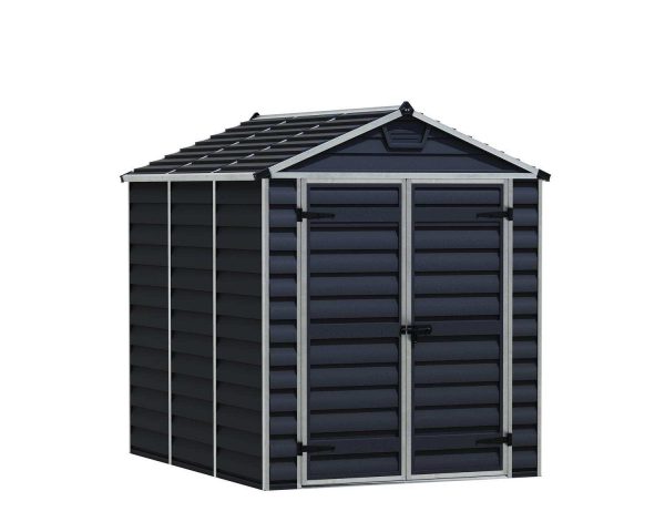 Skylight 6 ft. x 8 ft. Plastic Storage Shed with Midnight Grey Polycarbonate Panels & Aluminium Frame