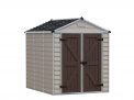 Skylight 6' x 8' Plastic Storage Shed with Tan Polycarbonate Walls & Aluminium Frame