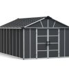 Large Plastic Storage Shed Yukon 11 ft. x 17.2 ft. Dark Grey Polycarbonate Multiwalls And Aluminium Frame