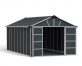Large Plastic Storage Shed With Floor, Yukon 11 ft. x 17.2 ft. Dark Grey Polycarbonate Panels And Aluminium Frame